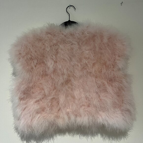 JOCELYN Pastel Pink 100% Real Feather Vest - Picture 6 of 6